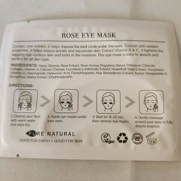 Peauamie 24K Gold, Rose, and Hyaluronic Acid Eye Mask Bundle 3 Each 9 Total - Picture 6 of 9